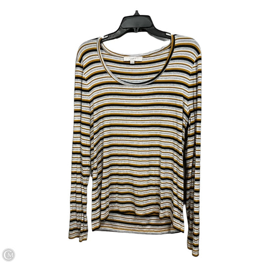 Top Long Sleeve By Loft In Striped Pattern, Size: Xl