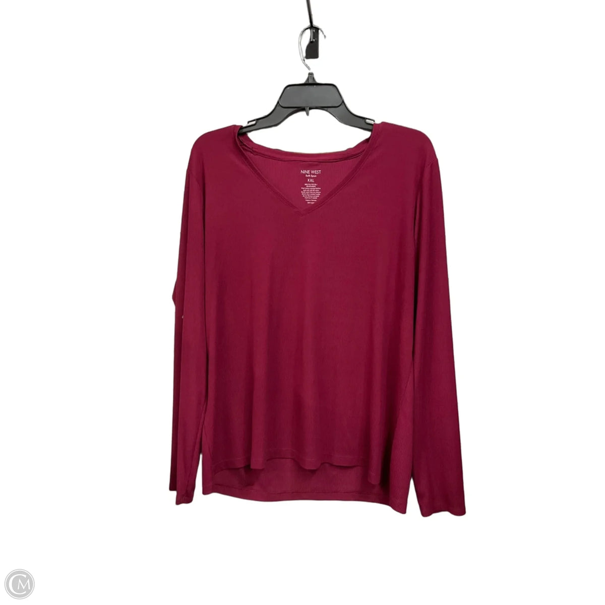 Top Long Sleeve Basic By Nine West In Red, Size: Xxl