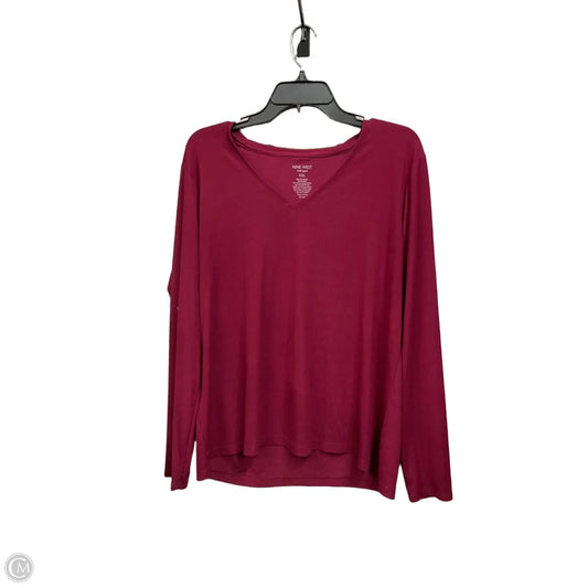 Top Long Sleeve Basic By Nine West In Red, Size: Xxl