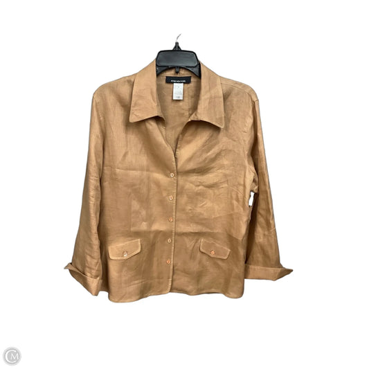 Top Long Sleeve By Jones New York In Tan, Size: Xl