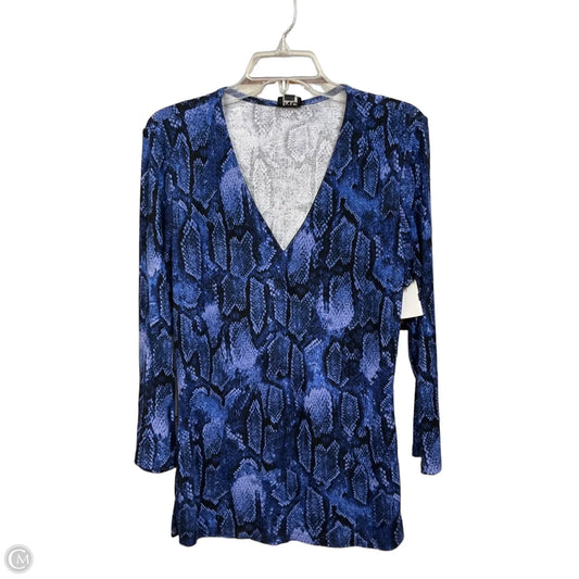 Top Long Sleeve By Inc In Blue, Size: Xl