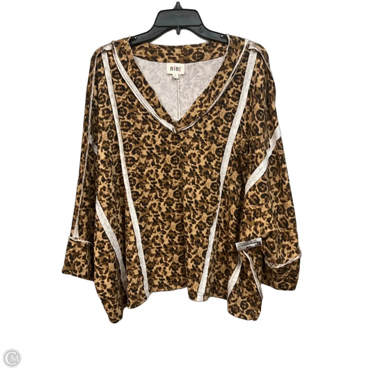 Top 3/4 Sleeve By Bibi In Animal Print, Size: S