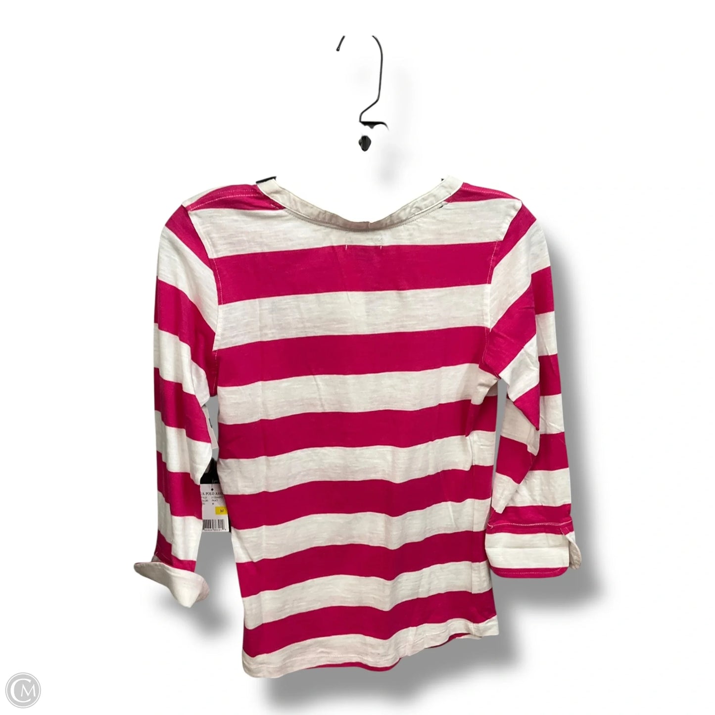 Top 3/4 Sleeve By Us Polo Assoc In Striped Pattern, Size: M