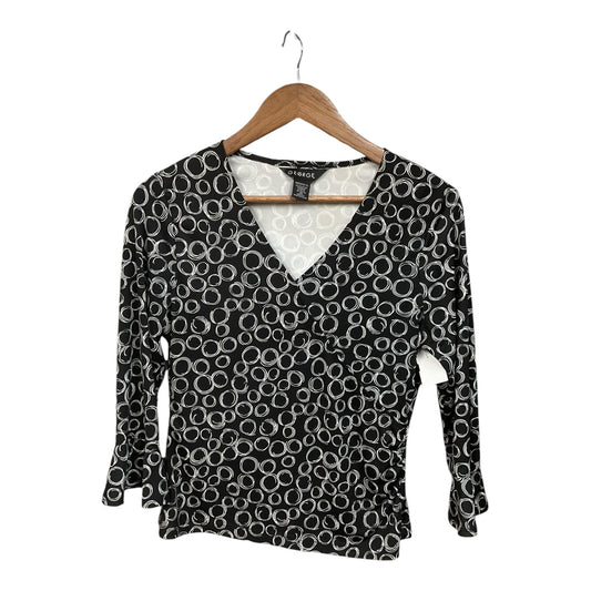 Top Long Sleeve By George In Black, Size: M