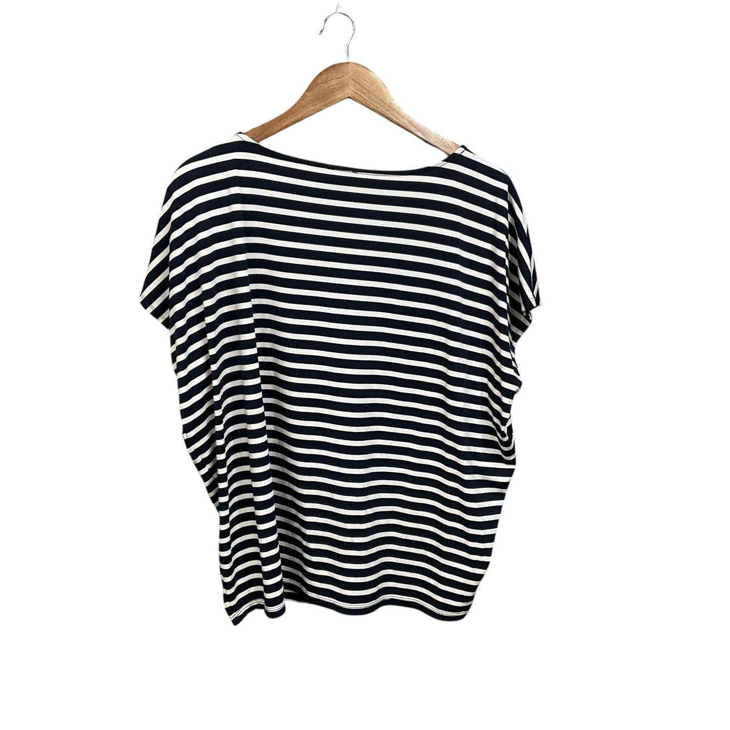 Top Short Sleeve By Ann Taylor In Striped Pattern, Size: Xl