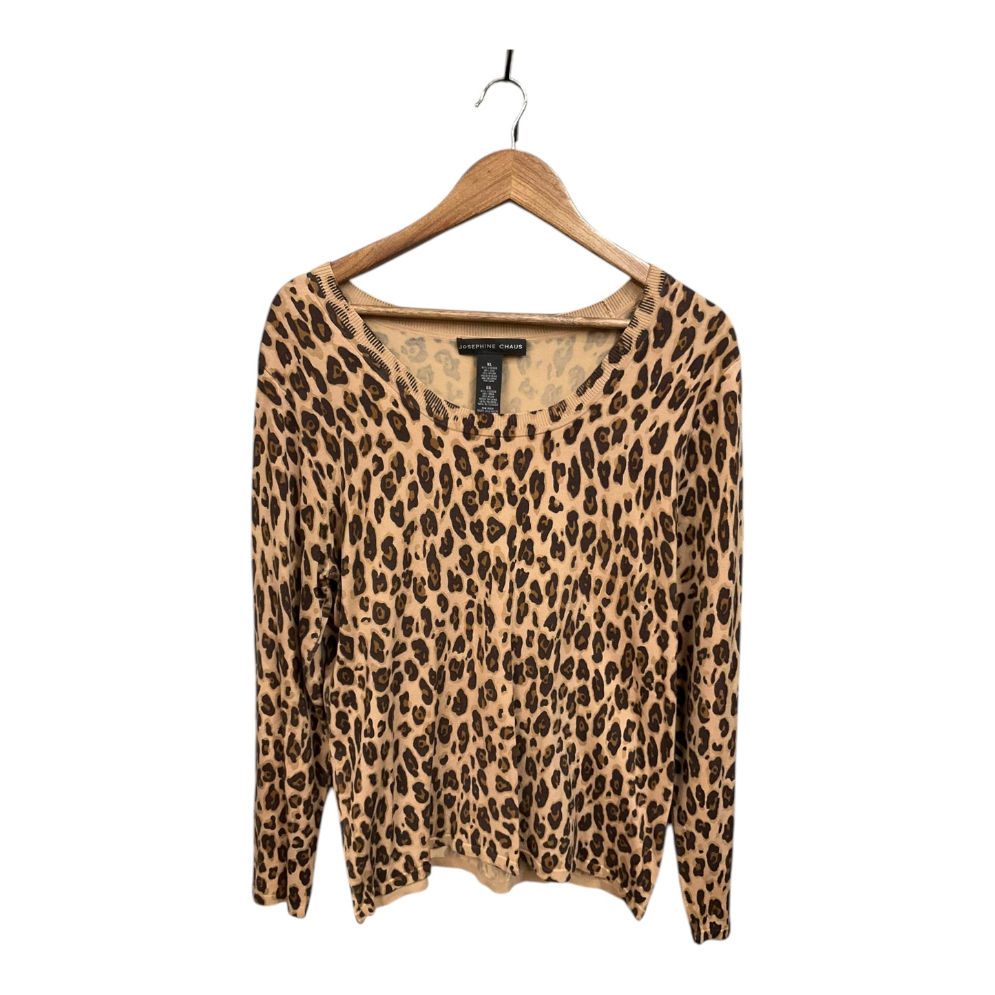 Top Long Sleeve By Josephine Chaus In Animal Print, Size: Xl