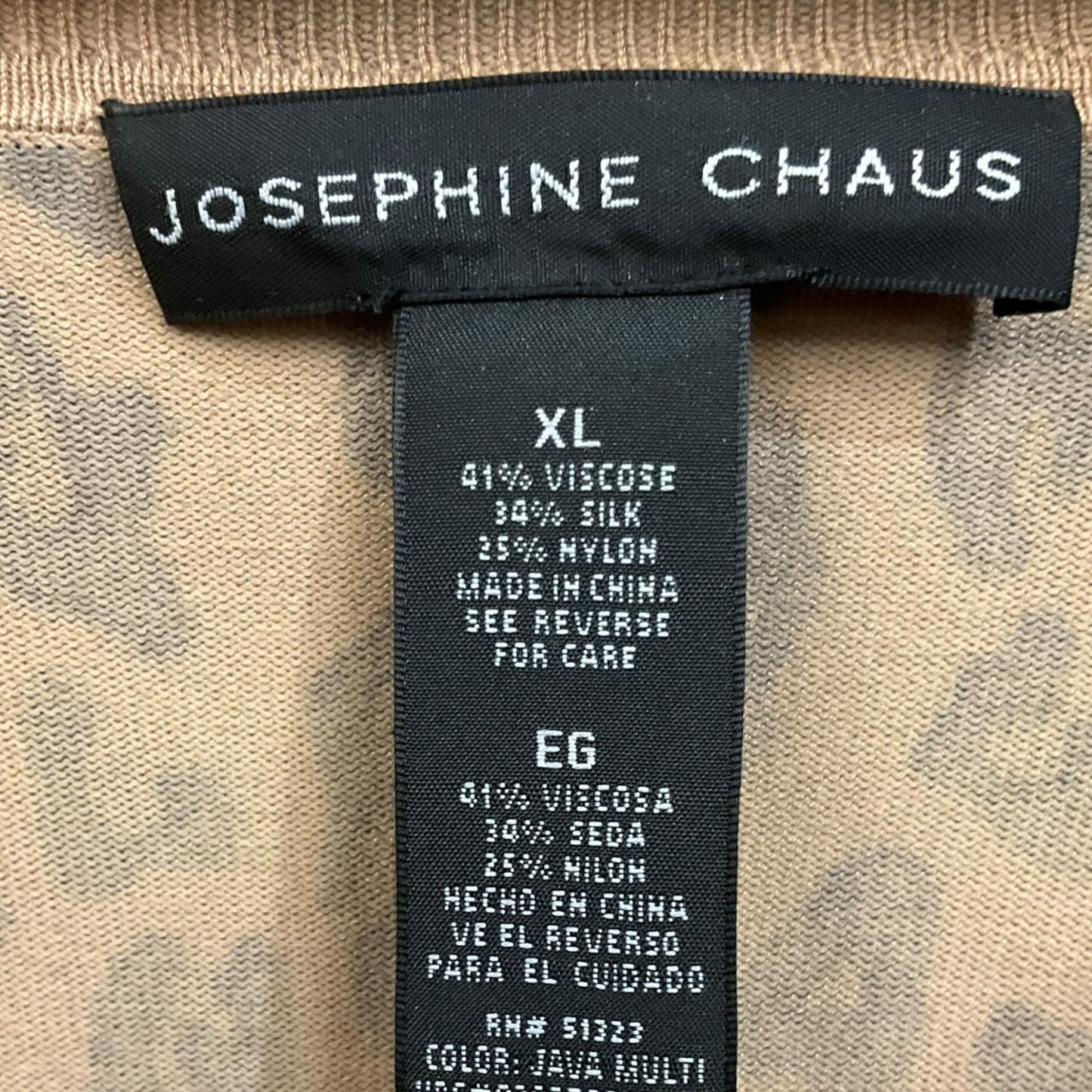 Top Long Sleeve By Josephine Chaus In Animal Print, Size: Xl