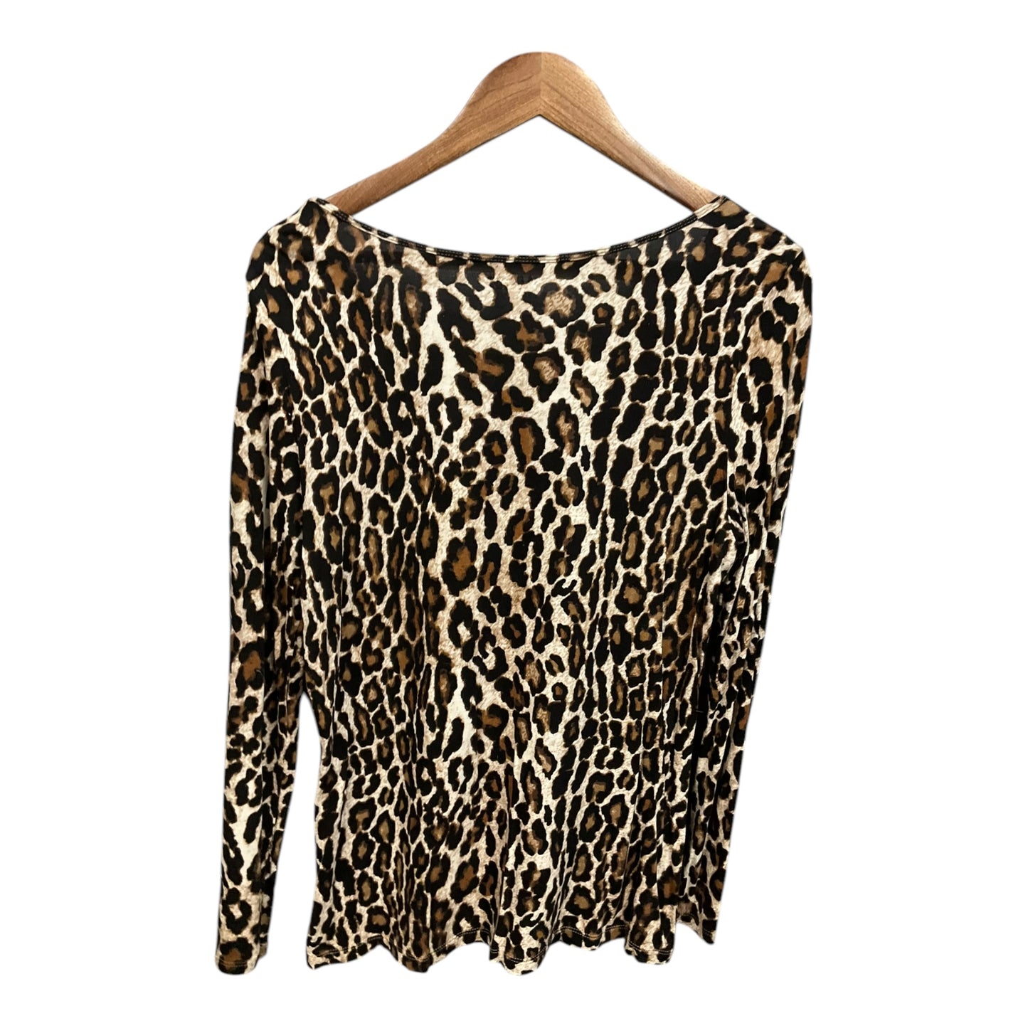 Top Long Sleeve By Apt 9 In Animal Print, Size: L