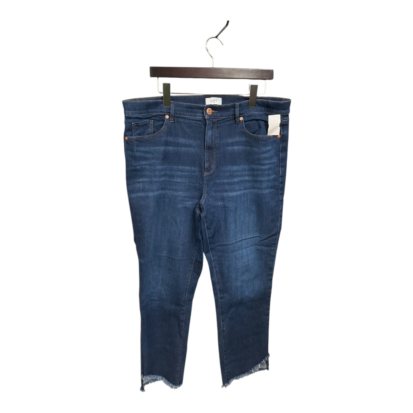 Jeans Cropped By Loft In Blue Denim, Size: 16