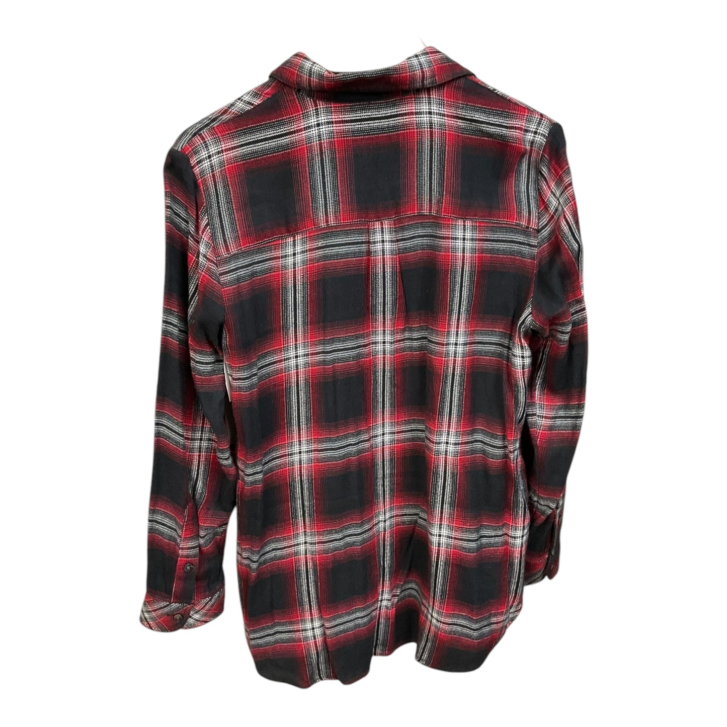 Top Long Sleeve By Madewell In Black & Red, Size: M