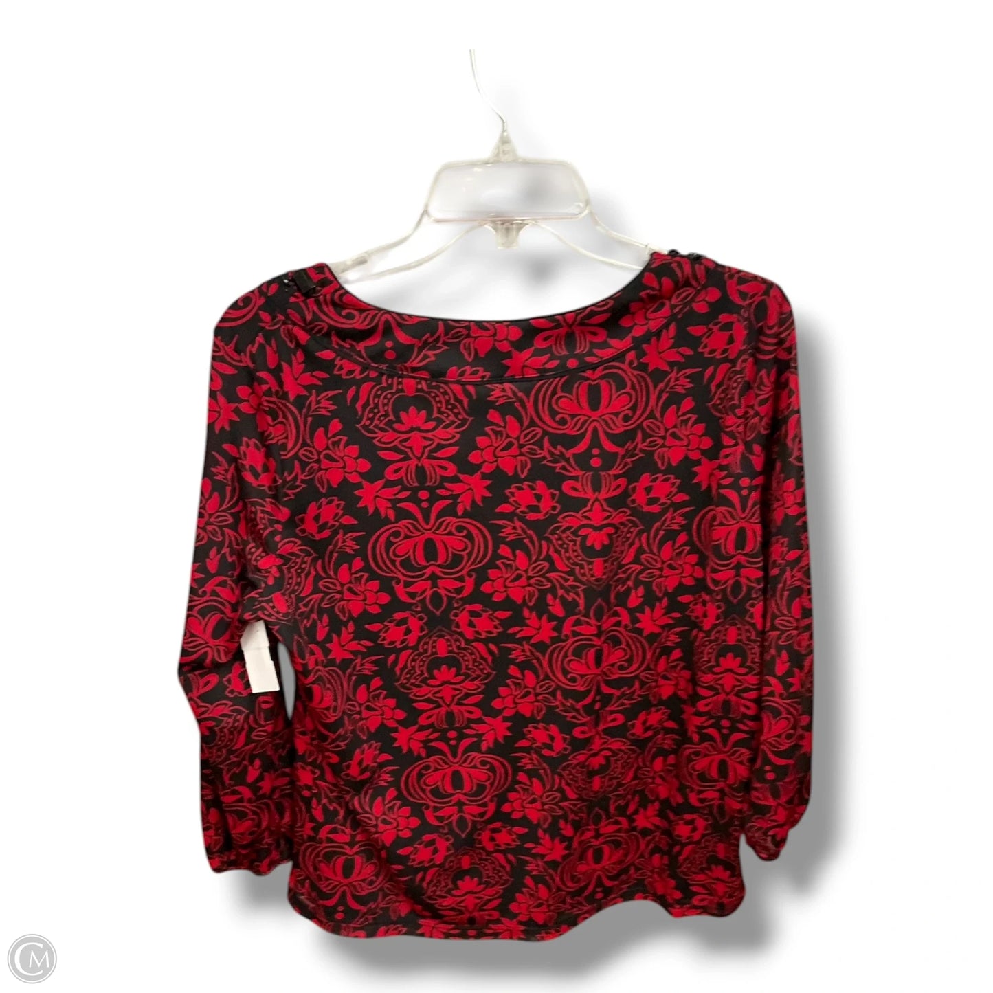 Top Long Sleeve By Covington In Black & Red, Size: L