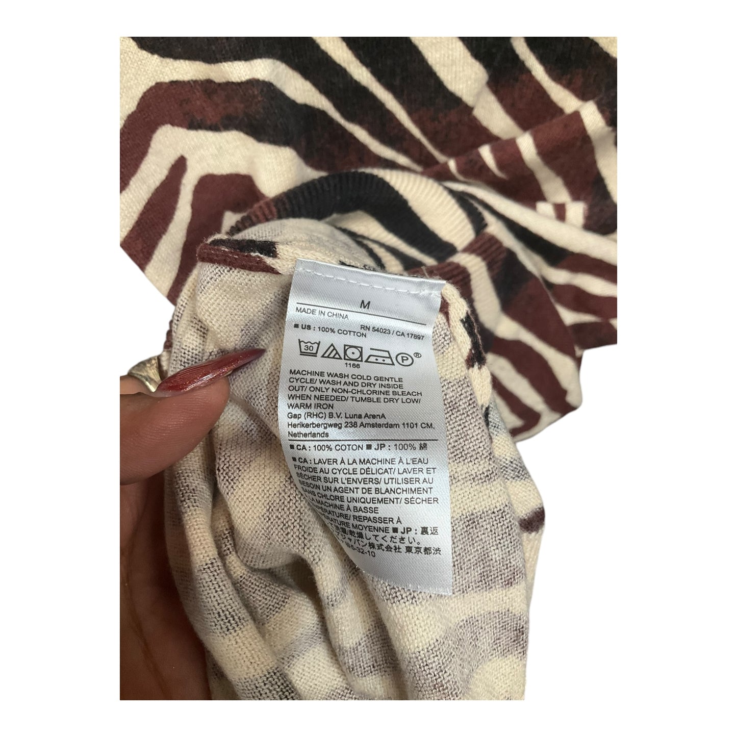 Top Long Sleeve By Banana Republic In Animal Print, Size: M