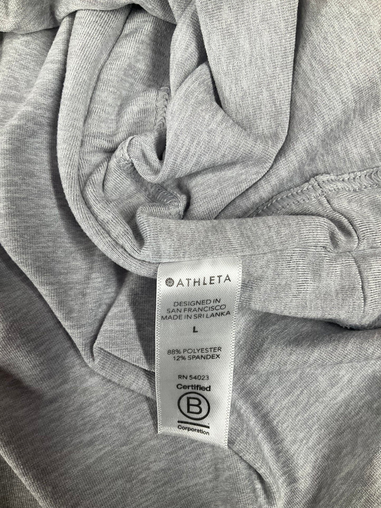 Athletic Top Long Sleeve Hoodie By Athleta In Grey, Size: L