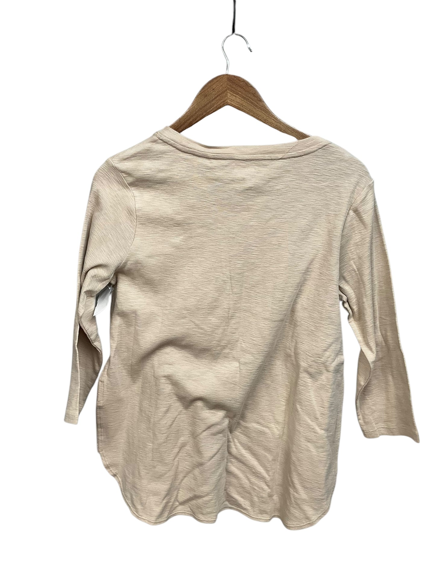 Top 3/4 Sleeve By Kirkland In Tan, Size: M