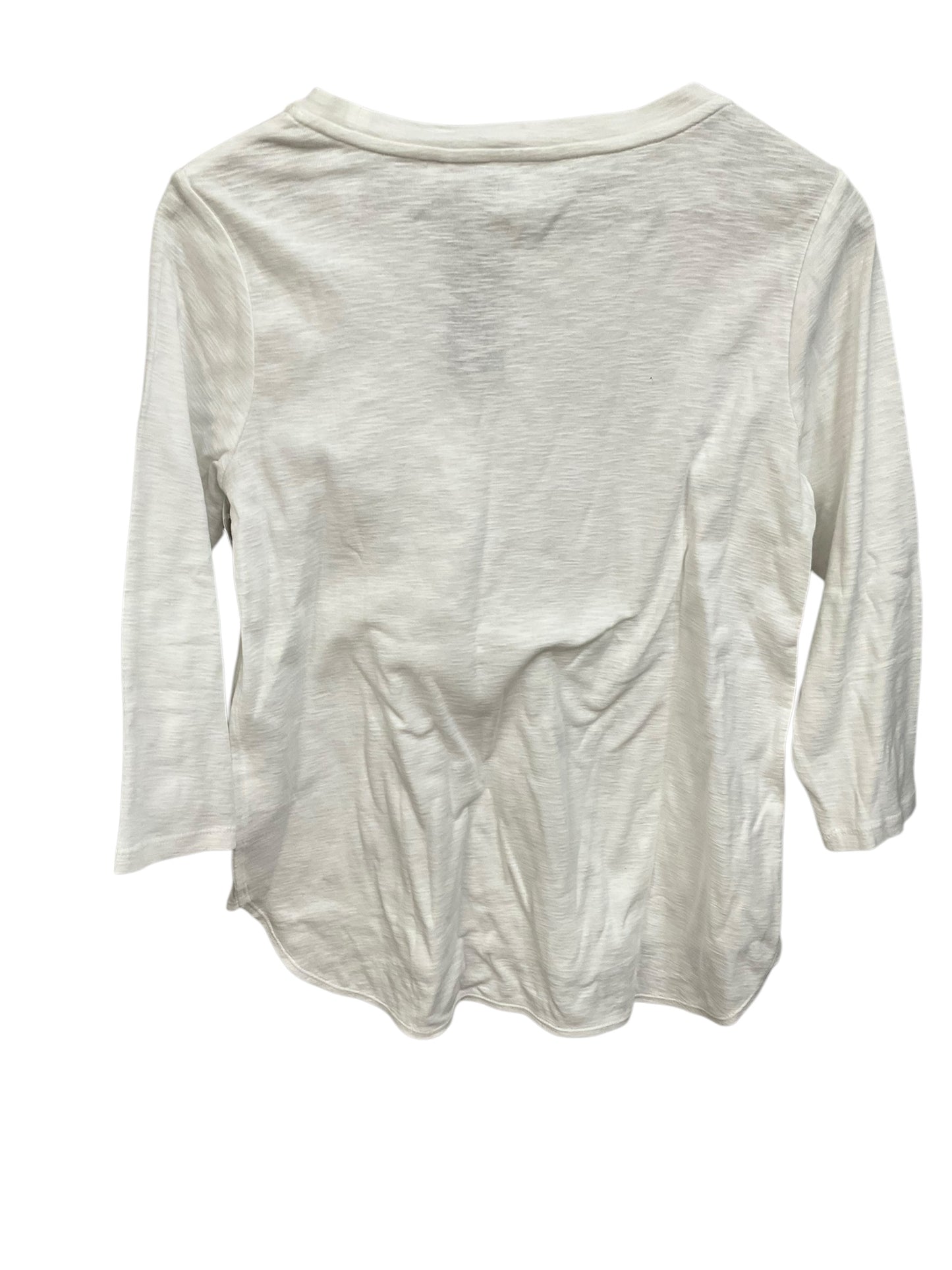 Top 3/4 Sleeve By Kirkland In White, Size: M