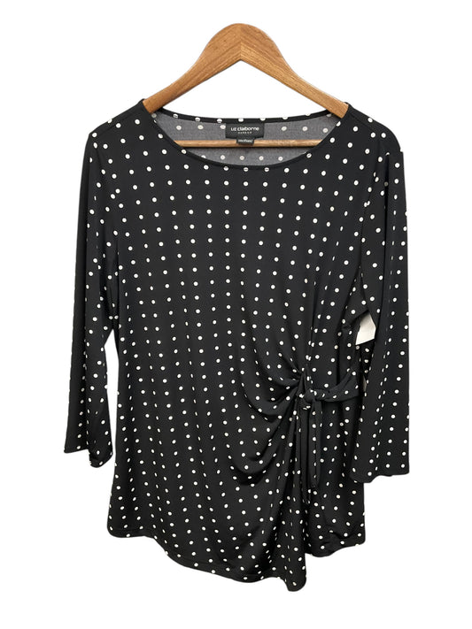 Top 3/4 Sleeve By Liz Claiborne In Polkadot Pattern, Size: L