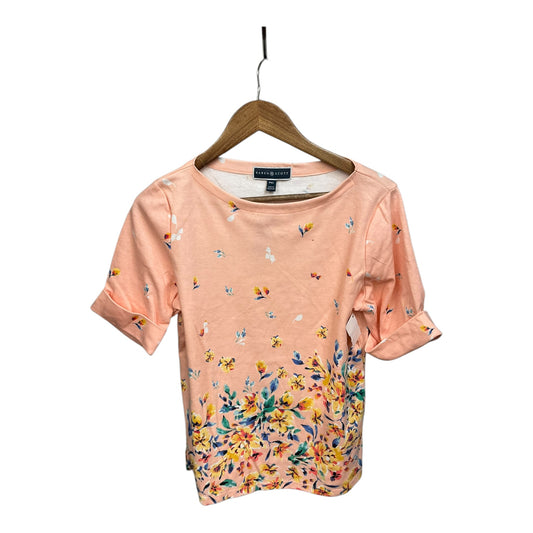 Top Short Sleeve By Karen Scott In Floral Print, Size: Xlp