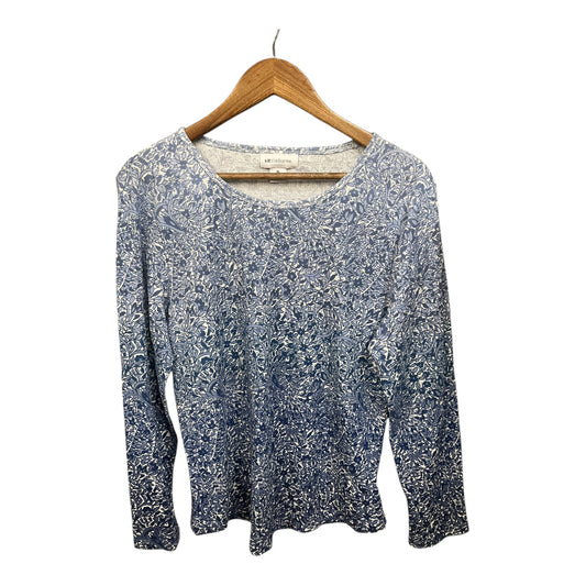 Top Long Sleeve By Liz Claiborne In Blue, Size: Xl