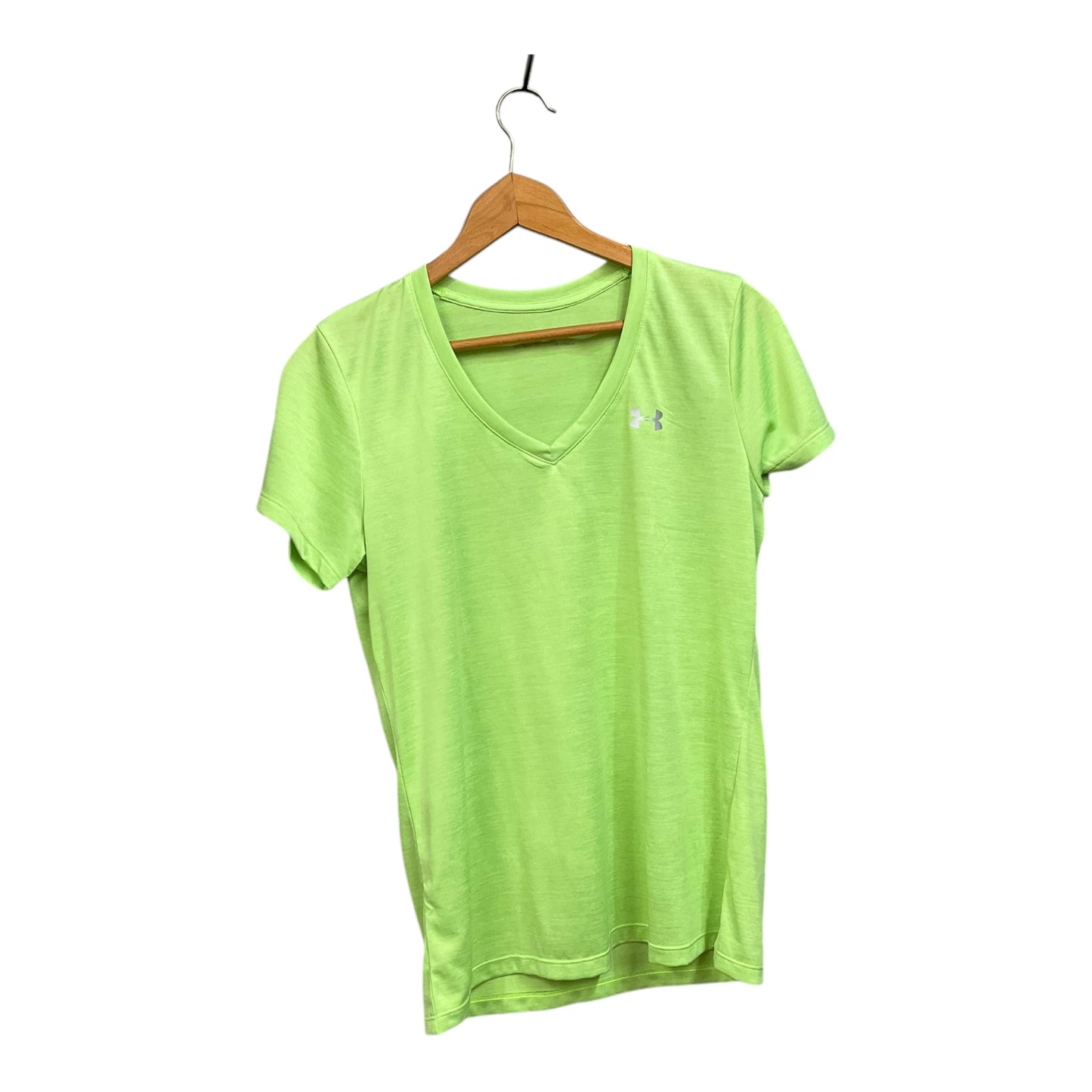 Athletic Top Short Sleeve By Under Armour In Green, Size: M