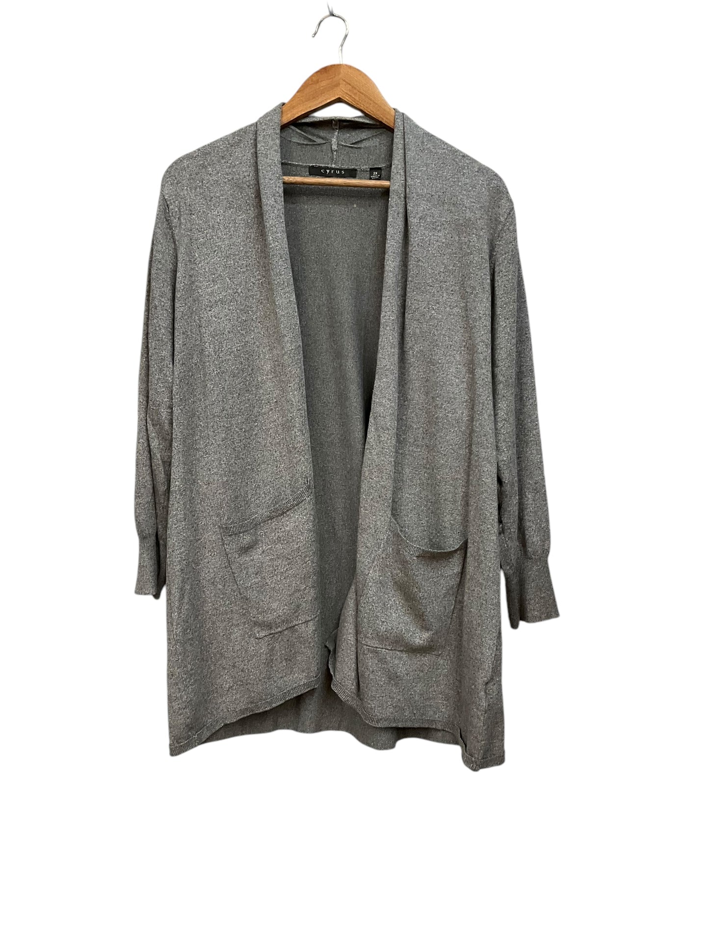 Cardigan By Cyrus Knits In Grey, Size: 2x