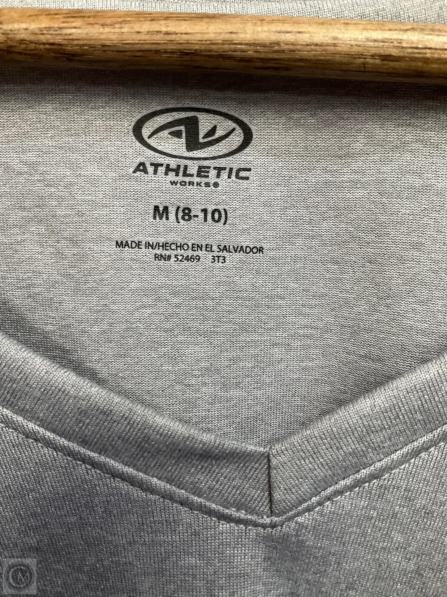 Top Short Sleeve By Athletic Works In Grey, Size: M