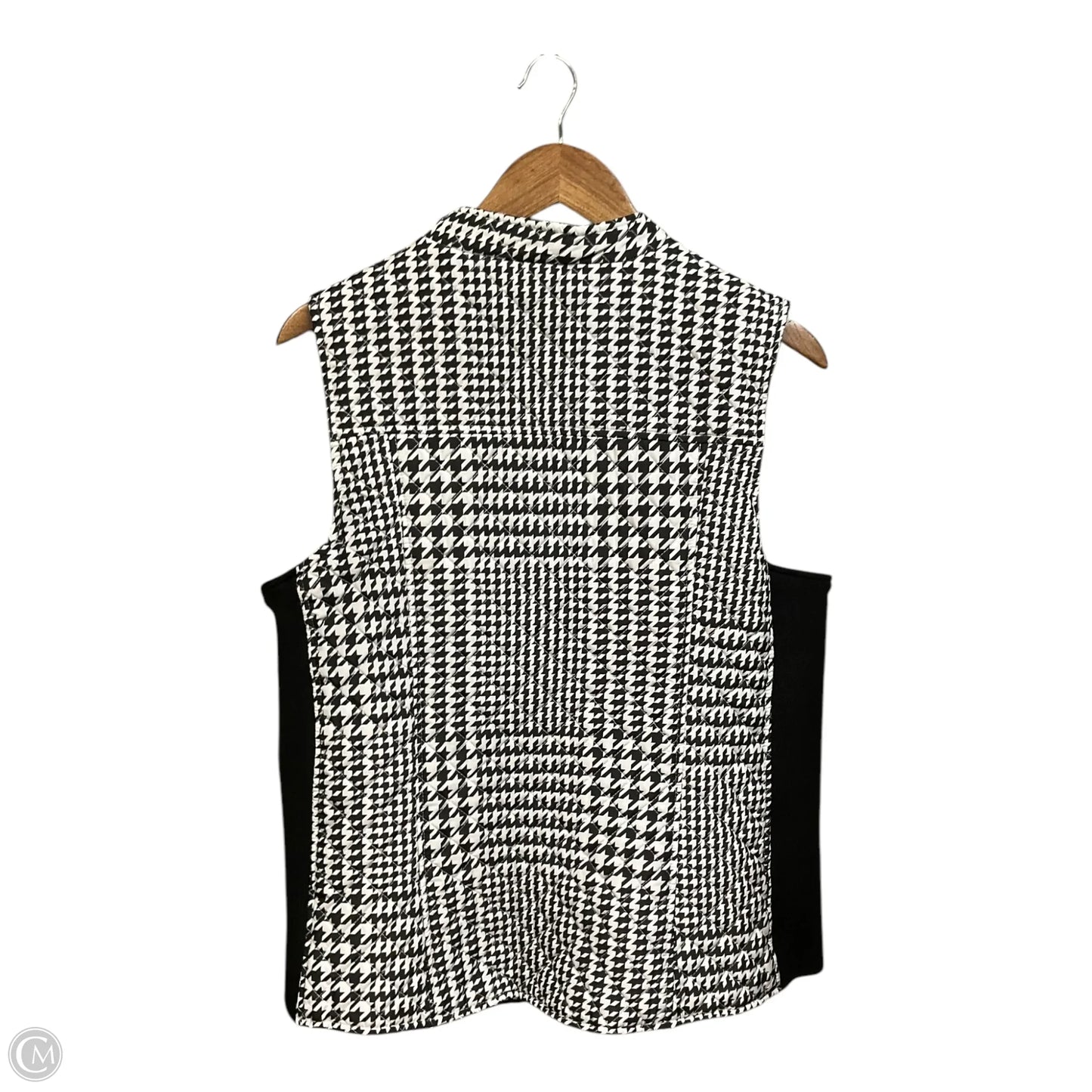 Vest Puffer & Quilted By Kim Rogers In Black & White, Size: Xl