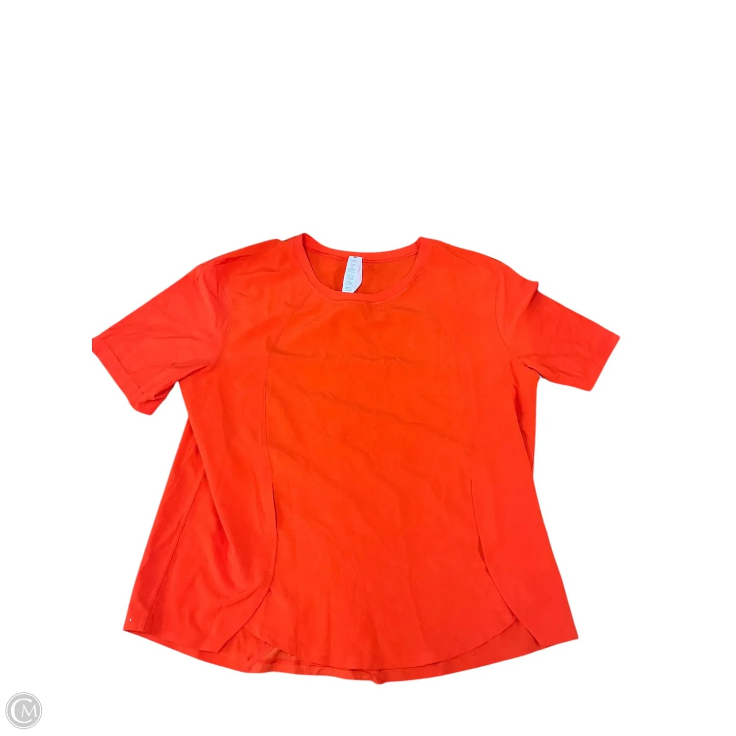 Athletic Top Short Sleeve By Lululemon In Orange, Size: M