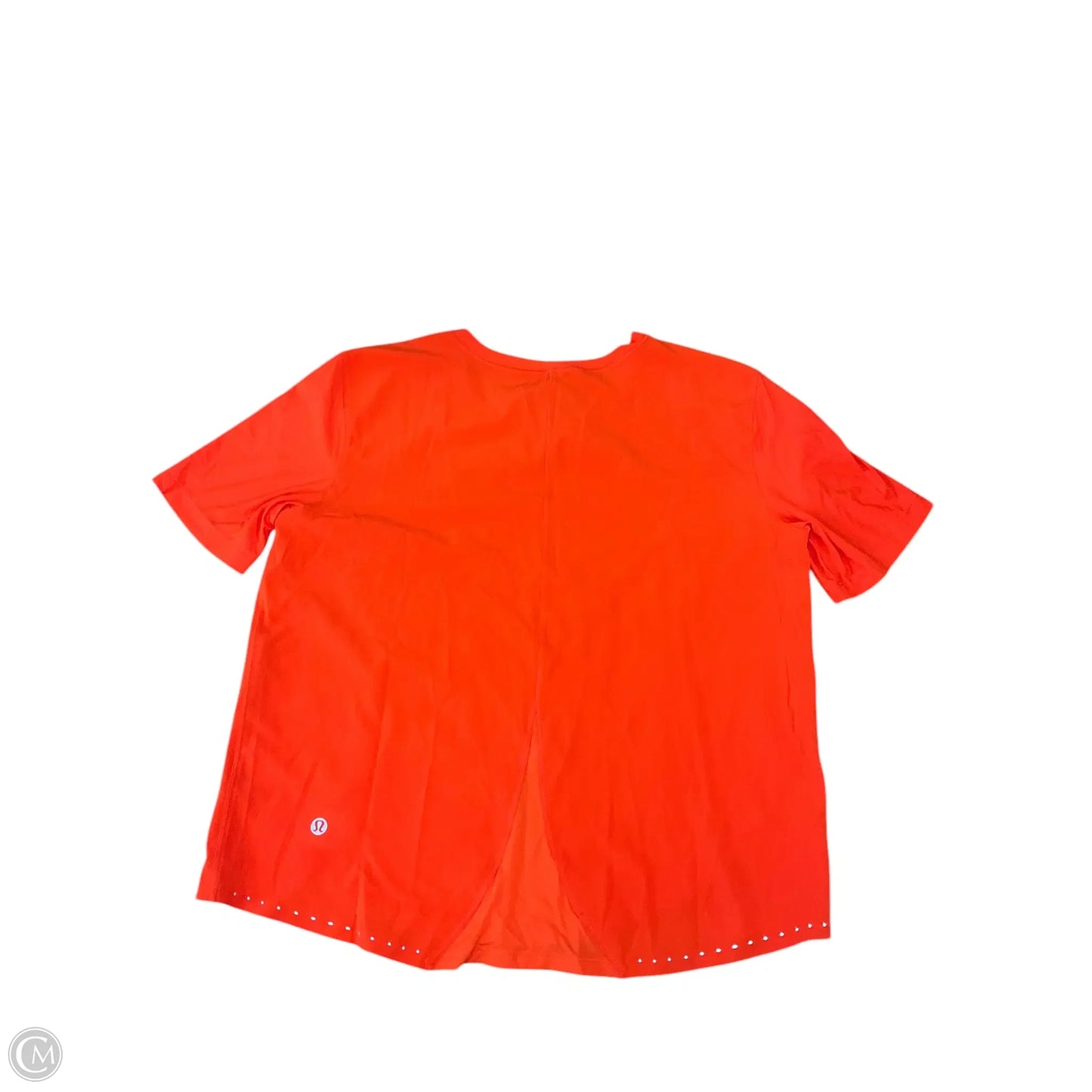 Athletic Top Short Sleeve By Lululemon In Orange, Size: M