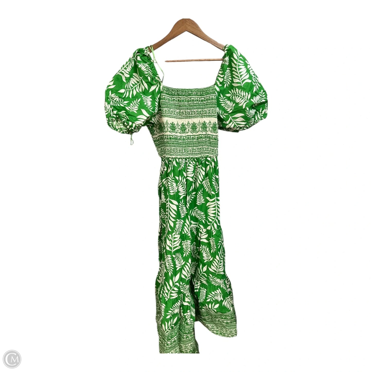 Dress Casual Maxi By Kaktus In Green & White, Size: Xxl