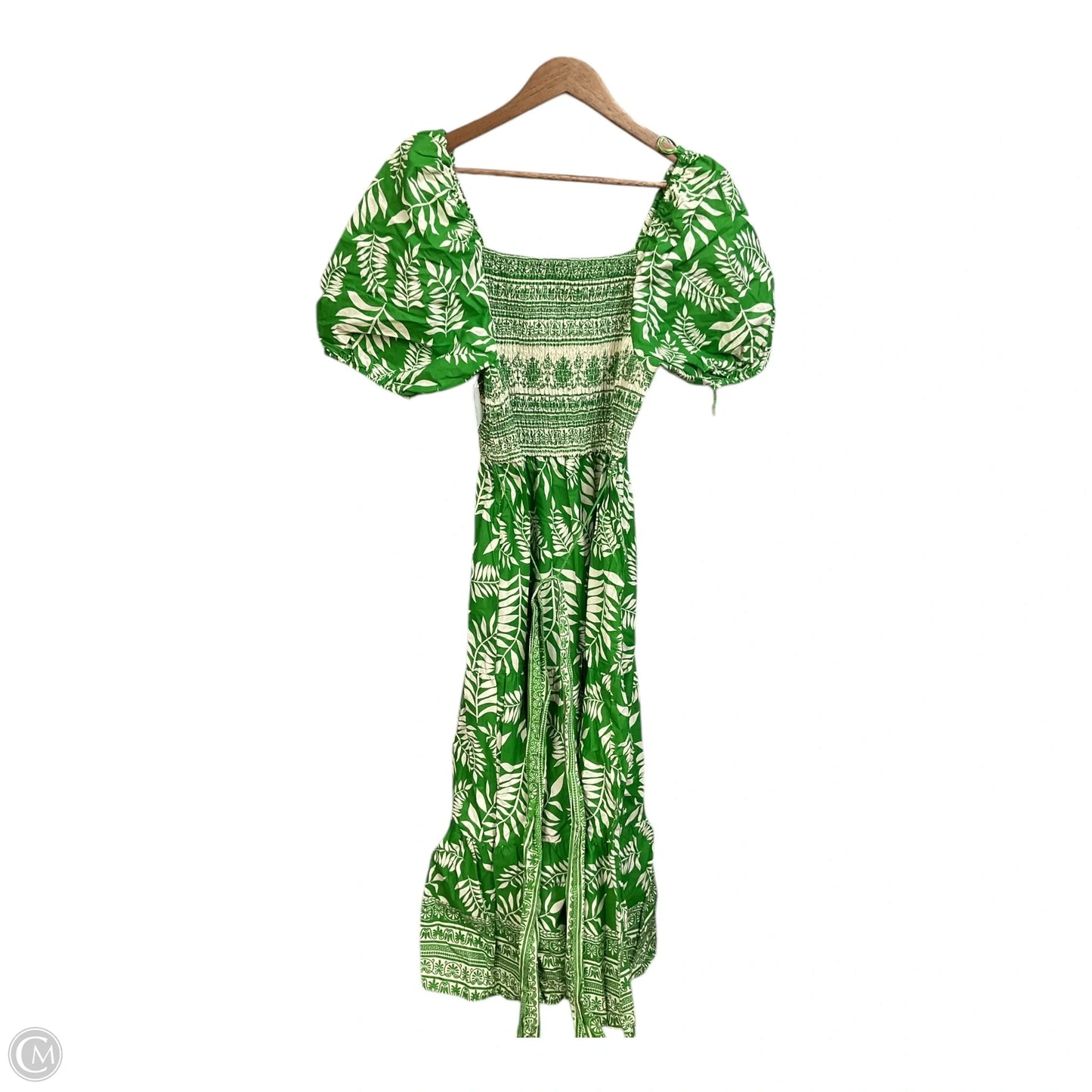 Dress Casual Maxi By Kaktus In Green & White, Size: Xxl