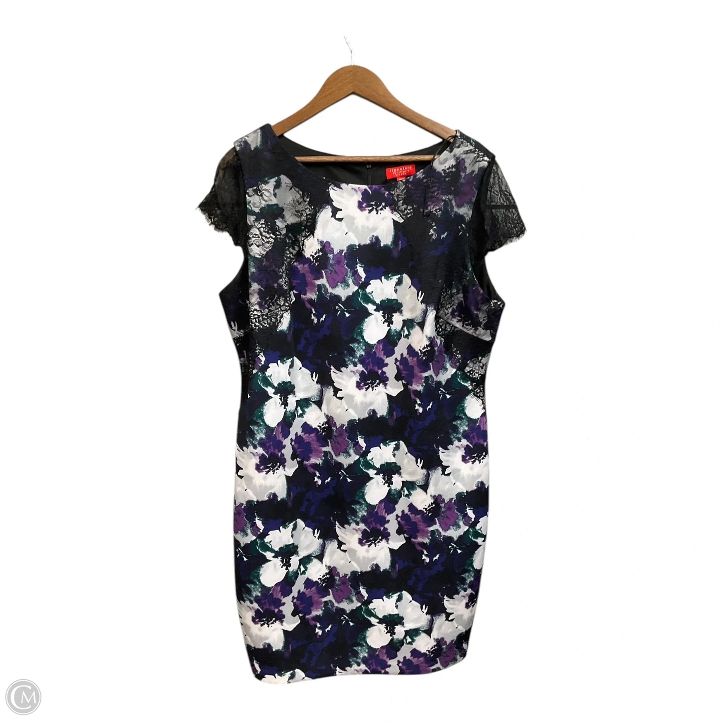 Dress Casual Midi By Clothes Mentor In Black & Purple, Size: Xxl