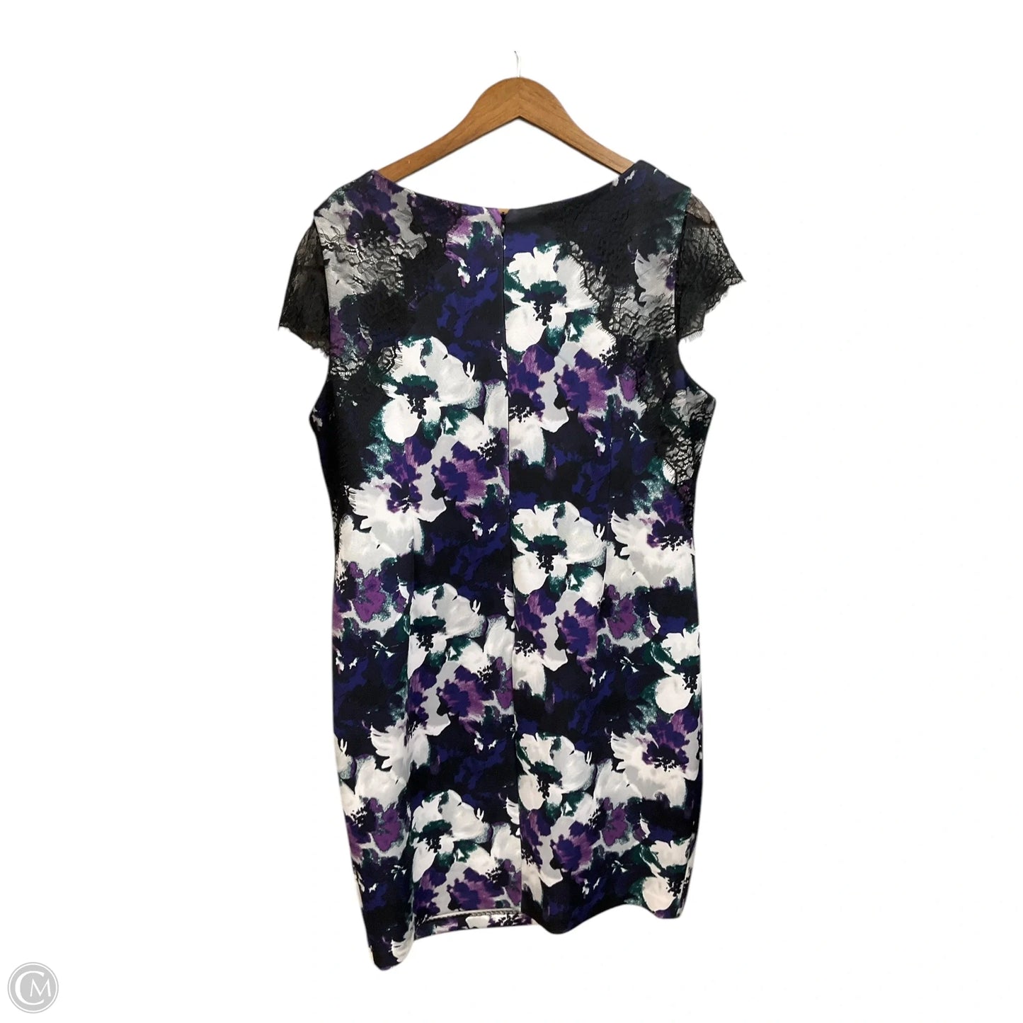 Dress Casual Midi By Clothes Mentor In Black & Purple, Size: Xxl