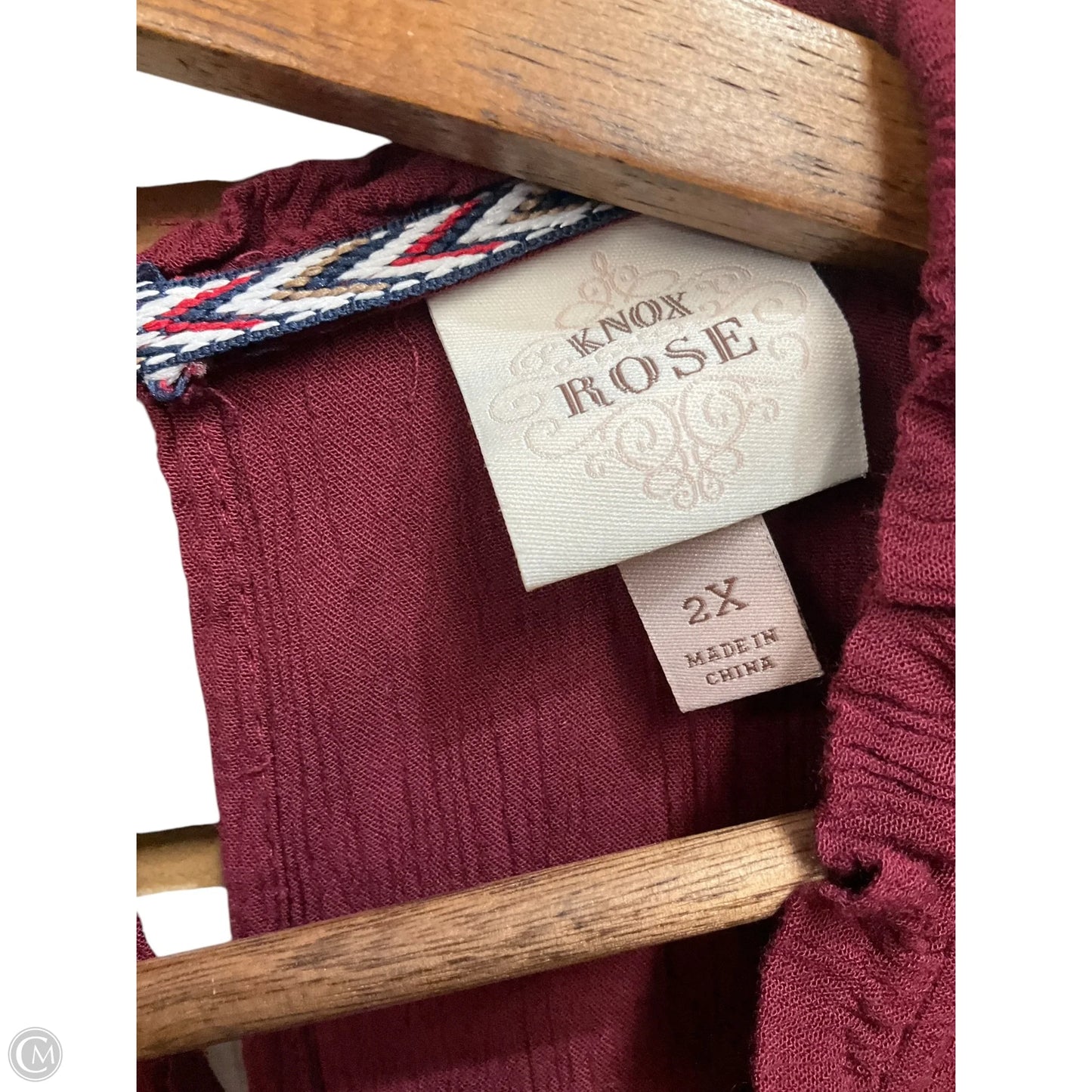 Dress Casual Midi By Knox Rose In Maroon, Size: 2x