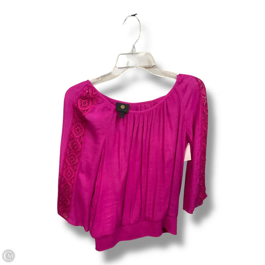 Blouse 3/4 Sleeve By Jm Collections In Pink, Size: S
