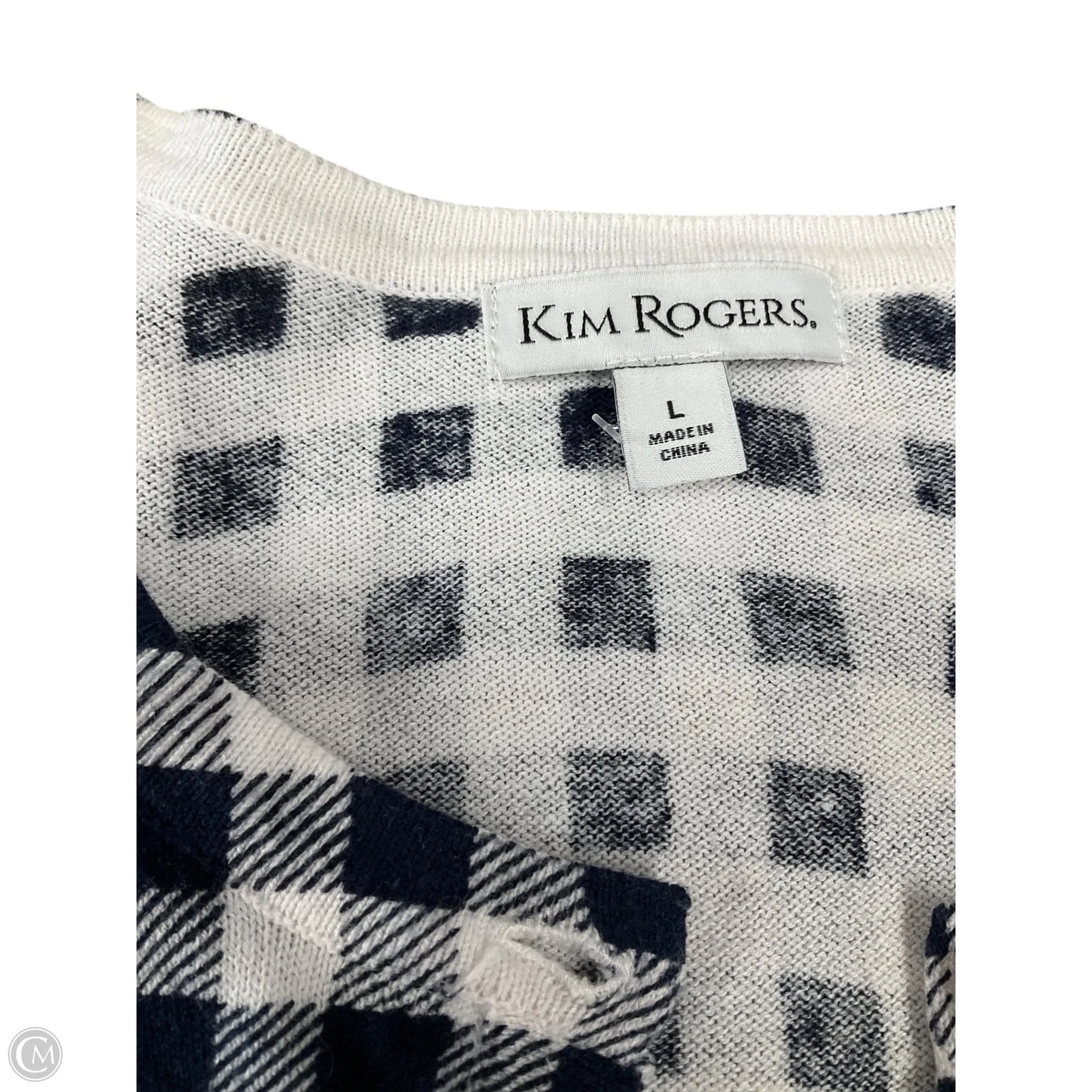Cardigan By Kim Rogers In Checkered Pattern, Size: L