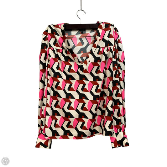 Blouse Long Sleeve By Express In Multi-colored, Size: M