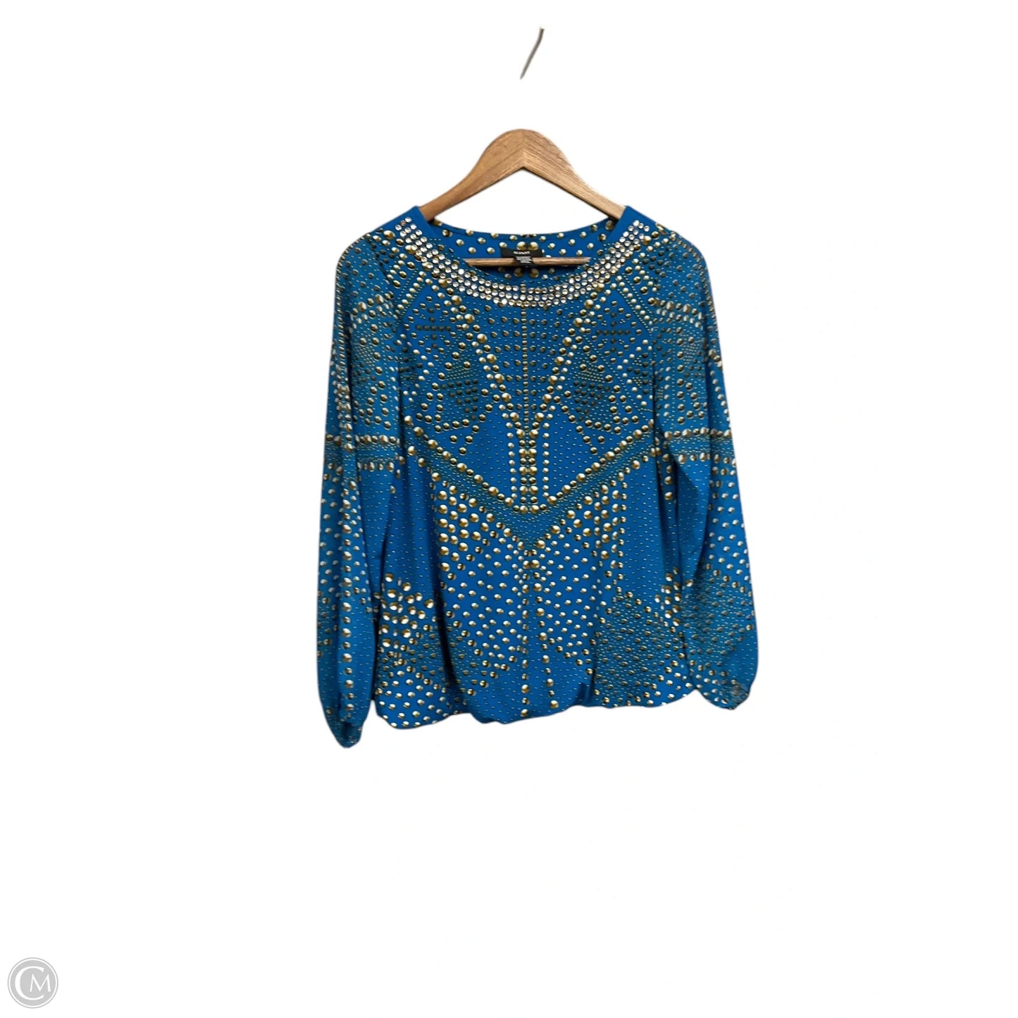 Blouse Long Sleeve By Alfani In Blue, Size: S