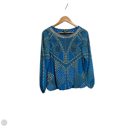 Blouse Long Sleeve By Alfani In Blue, Size: S