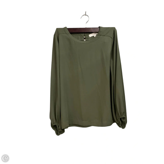 Blouse Long Sleeve By Loft In Green, Size: Xs