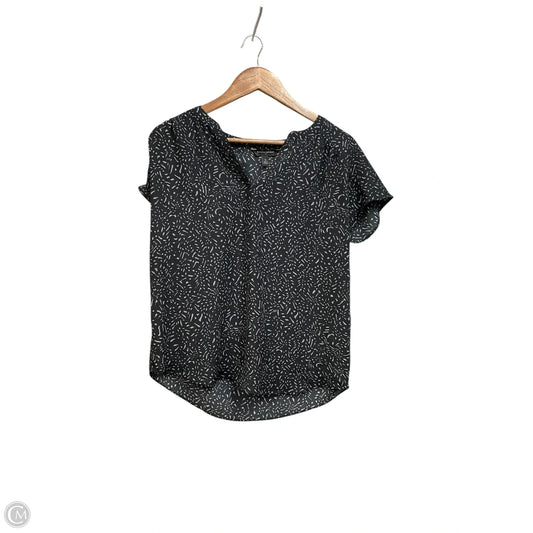 Blouse Short Sleeve By Banana Republic In Black & White, Size: S