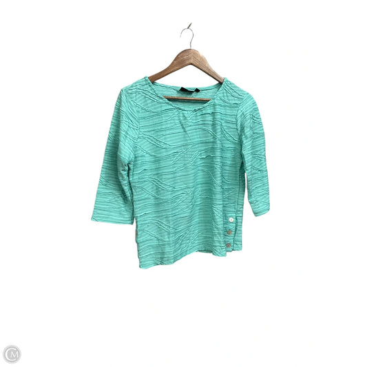 Top 3/4 Sleeve By Onque In Aqua, Size: M