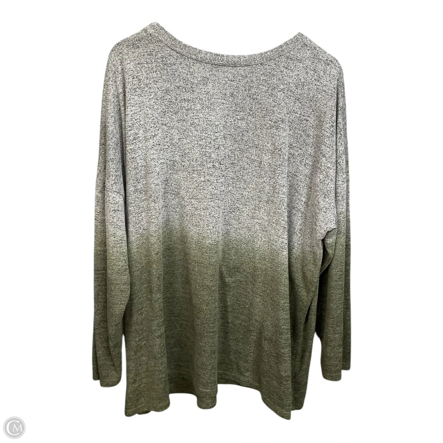 Top Long Sleeve By Torrid In Green & Grey, Size: 3x