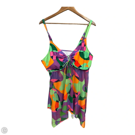 Swimsuit Top By Clothes Mentor In Multi-colored, Size: 4x