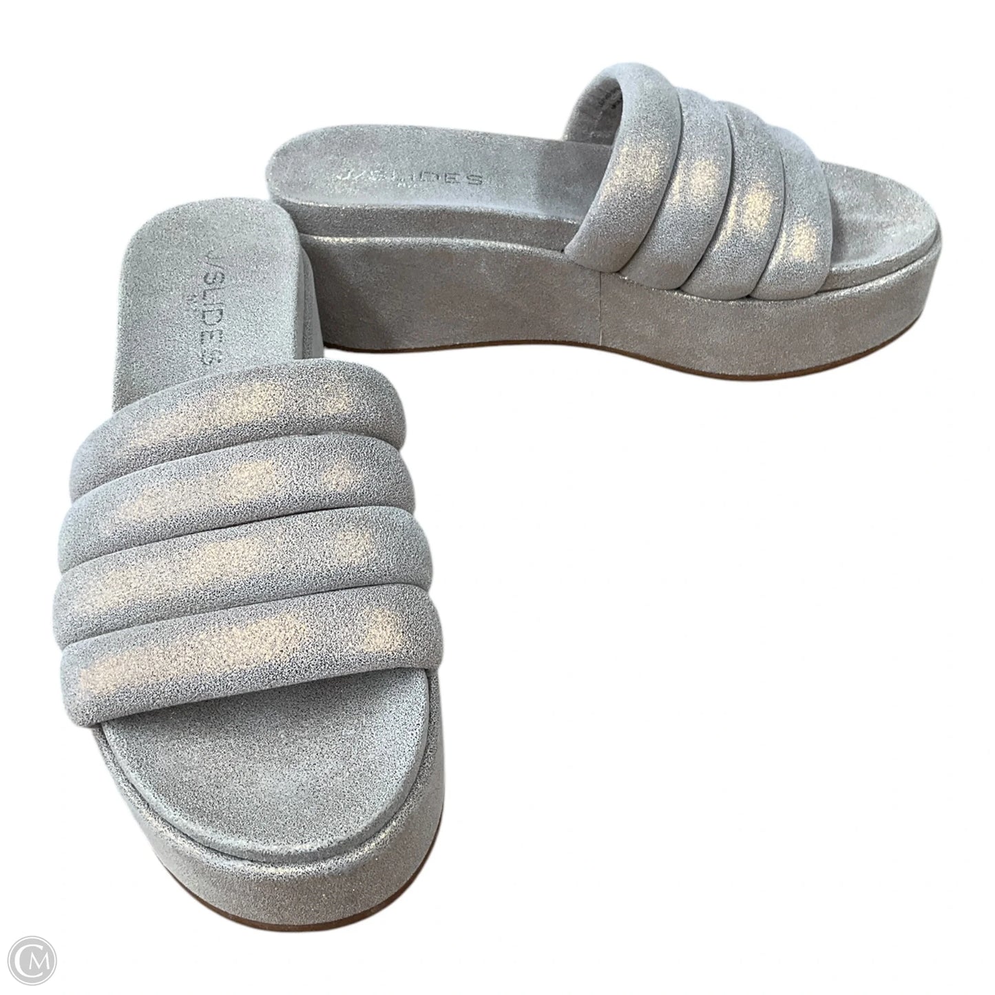 Shoes Heels Wedge By J Slides In Silver, Size: 6