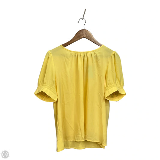 Blouse Short Sleeve By Ann Taylor In Yellow, Size: Lp