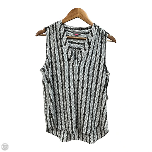 Top Sleeveless By Vince Camuto In Black & Grey, Size: L