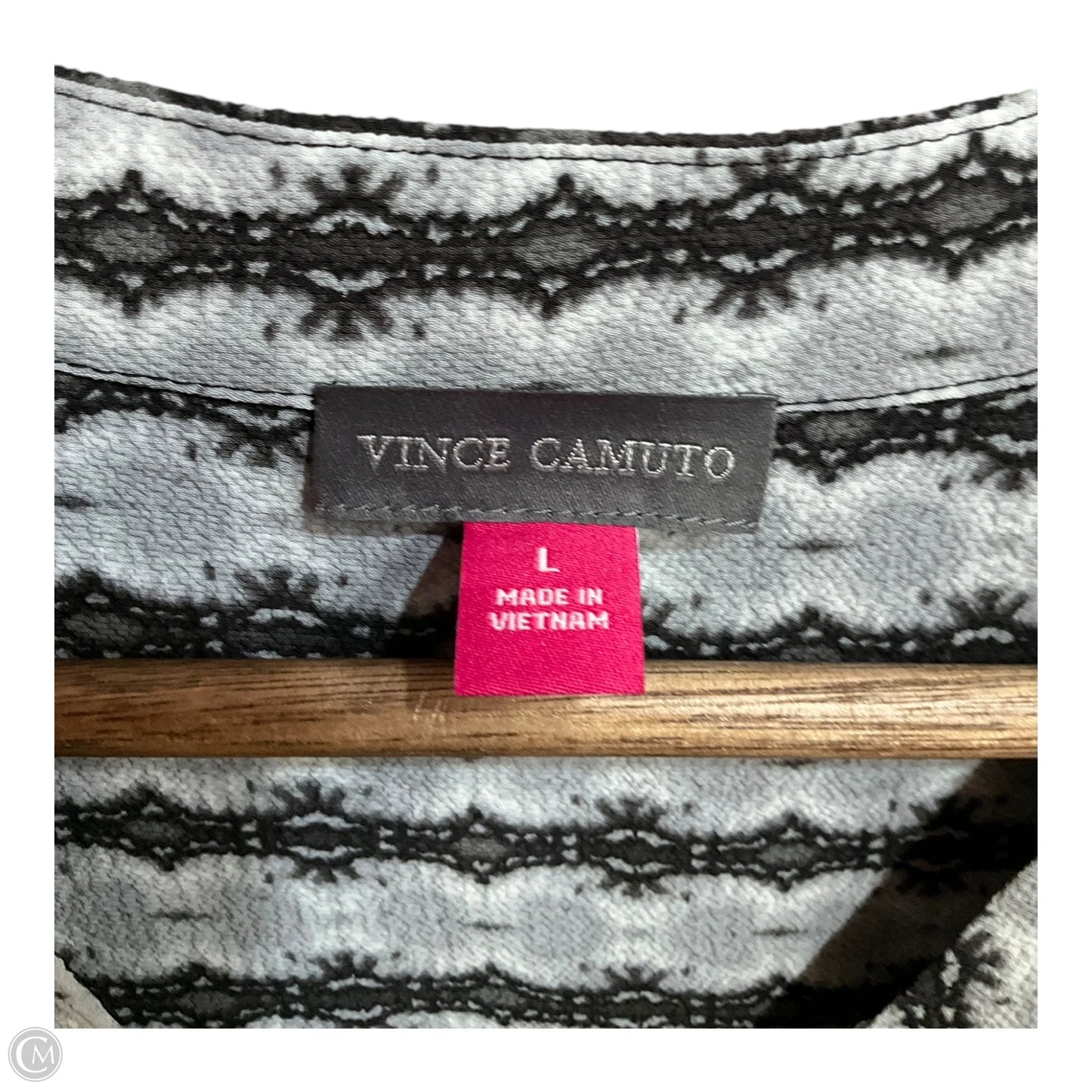 Top Sleeveless By Vince Camuto In Black & Grey, Size: L