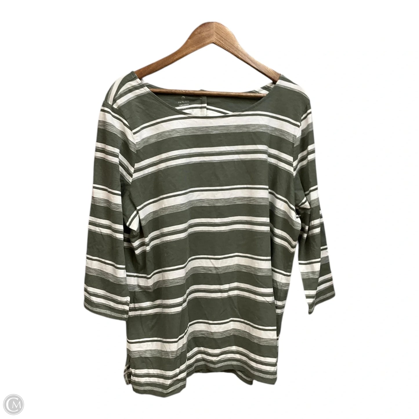 Top 3/4 Sleeve By Talbots In Striped Pattern, Size: 2x