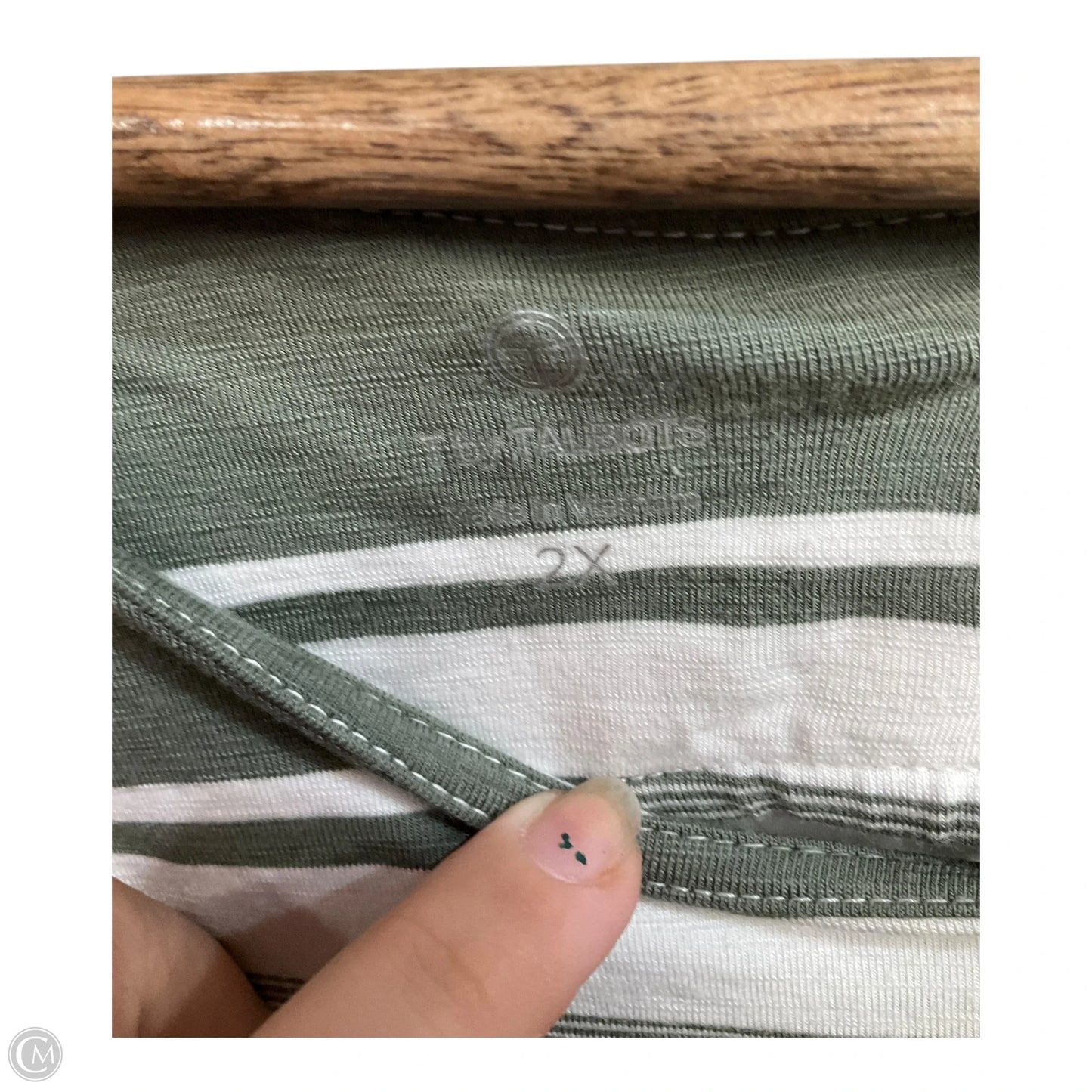 Top 3/4 Sleeve By Talbots In Striped Pattern, Size: 2x