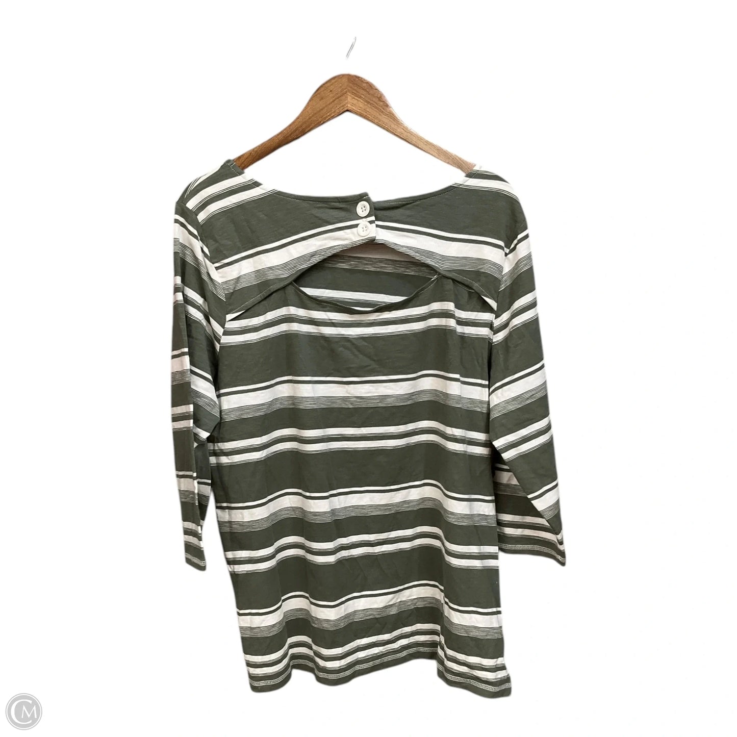 Top 3/4 Sleeve By Talbots In Striped Pattern, Size: 2x